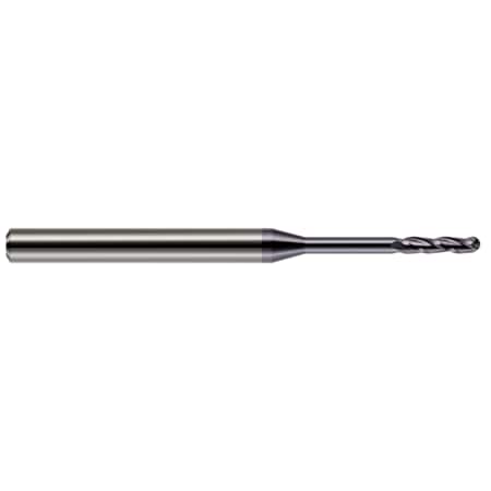 Harvey Tool Miniature End Mill - Ball - Long Reach, Long Flute, 0.0400" 13840-C3